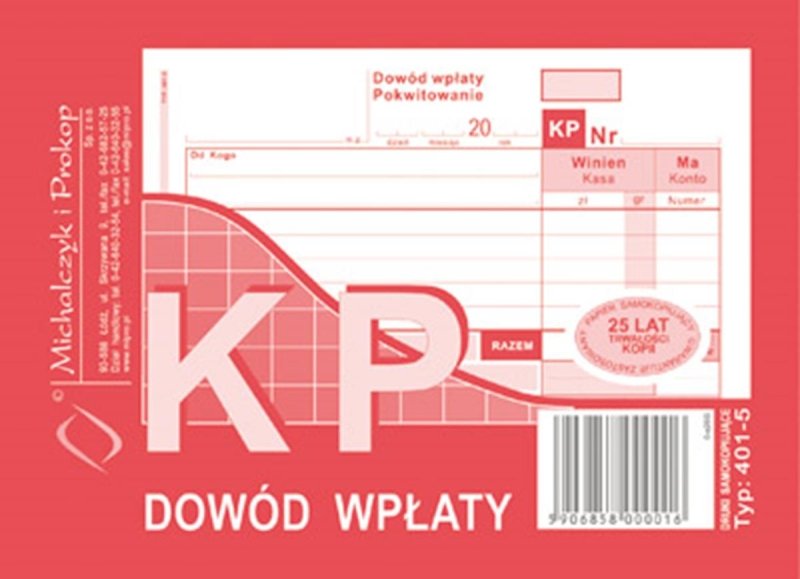 Druk Dowód Wpłaty KP - Druki i formularze