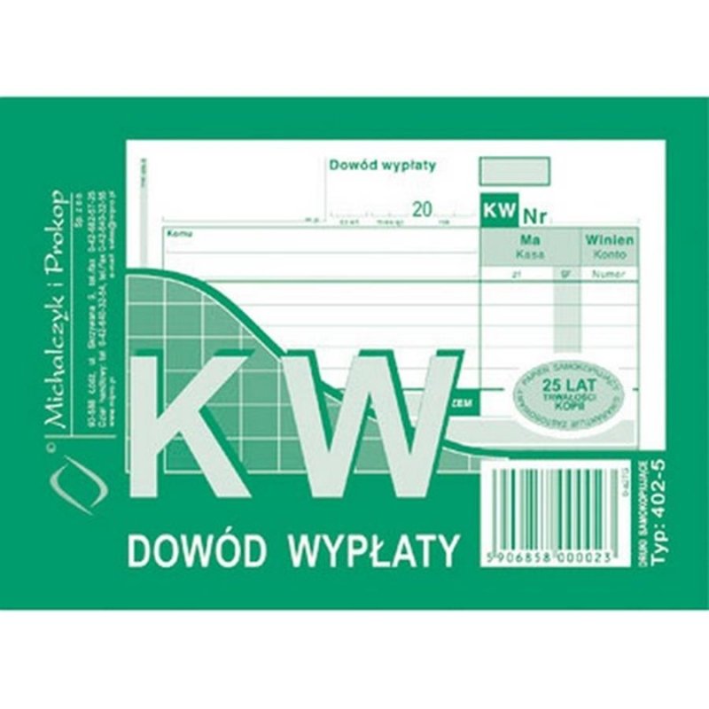 Druk Dowód Wpłaty KW - Druki i formularze