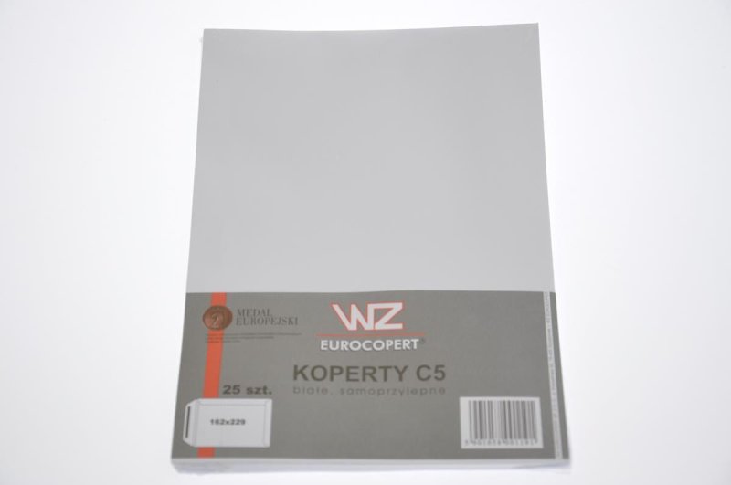 Koperta C5 z paskiem biała op.25 szt. WZ - Koperty