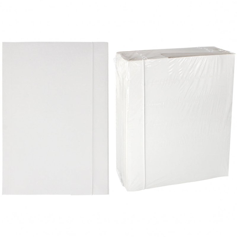 Teczka z gumką papierowa A4 biała 300g 1szt - Teczki i okładki