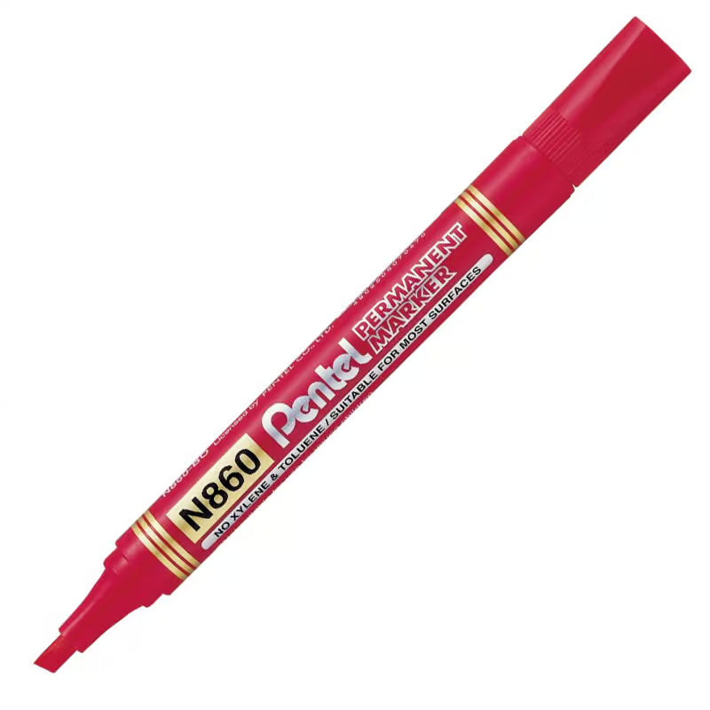 Marker permanentny Pentel N860 – czerwony ścięty - Markery i pisakiTygrysek Biuro Serwis