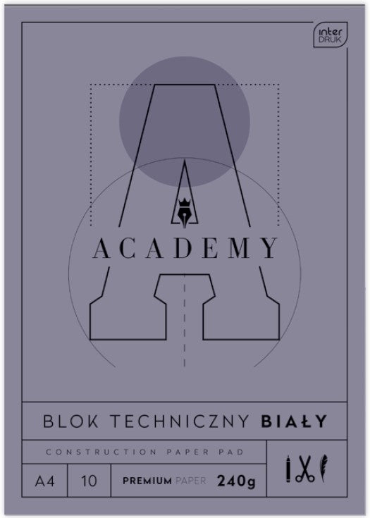 Blok techniczny A3 10 kartek 240g Academy | Interdruk