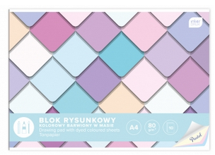 Blok rysunkowy A4 10 kartek pastelowy 80g | Interdruk