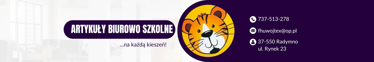 Tygrysek Biuro Serwis – artykuły biurowo szkolne na każdą kieszeń, Radymno ul. Rynek 23. Zaopatrzenie biur firm i instytucji, artykuły szkolne 