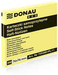 Bloczek samoprzylepny Donau 76x76mm 100 kart. jasnożółty - Akcesoria biurowe-Tygrysek Biuro Serwis