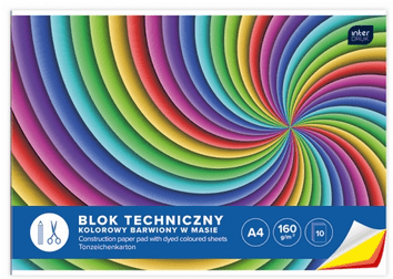 Blok techniczny A4 10 kartek kolorowy | Interdruk MIX - Zeszyty i blokiTygrysek Biuro Serwis