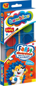 Farby akwarelowe Bambino – 12 kolorów, pastylki - Farby i akcesoria plastyczneTygrysek Biuro Serwis