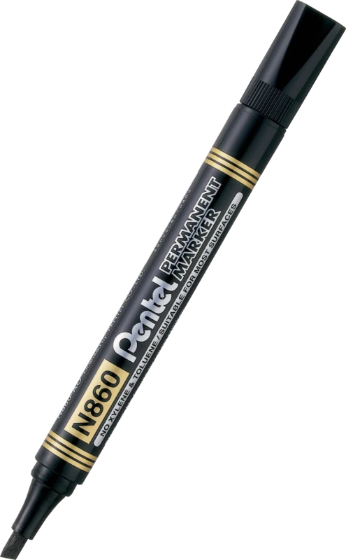 Marker permanentny Pentel N860 – ścięta końcówka, czarny - Markery i pisaki