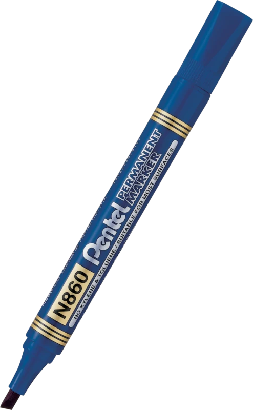 Marker permanentny Pentel N860 – ścięta końcówka, niebieski - Markery i pisaki