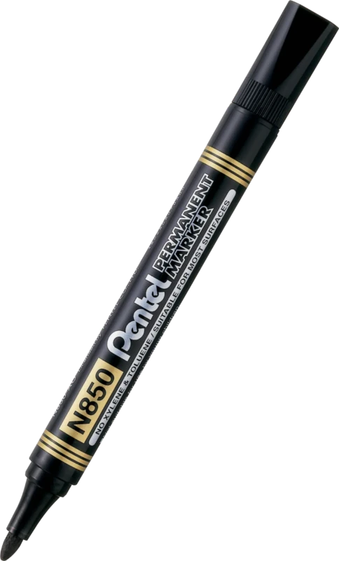 Marker permanentny Pentel N850 – okrągła końcówka, czarny - Markery i pisaki