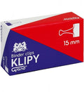 Klipy metalowe 15 mm czarne op. 12 szt. - Akcesoria biuroweTygrysek Biuro Serwis