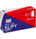 Klipy metalowe 32 mm czarne op. 12 szt. - Akcesoria biuroweTygrysek Biuro Serwis