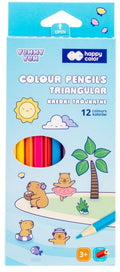 Kredki ołówkowe trójkątne Happy Color Yummy Yum – 12 kolorów - KredkiTygrysek Biuro Serwis
