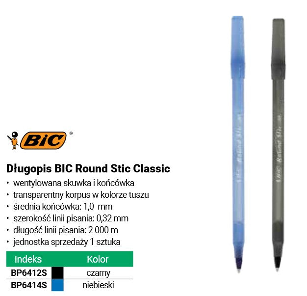 Długopis BIC Round Stic Classic niebieski 1,0 mm