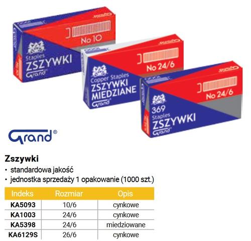 ZSZYWKI GRAND 24/6 CYNKOWE