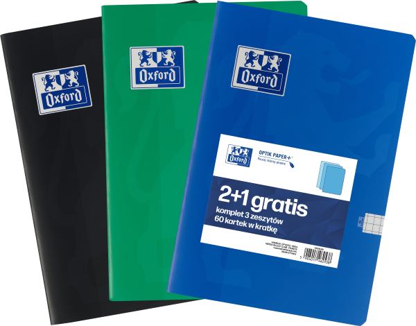 Zeszyt Oxford Esse A5 60k kratka (zestaw3szt) - Zeszyty i blokiTygrysek Biuro Serwis